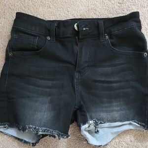 Born Primitive Black Washed Frayed Hem Jean Shorts